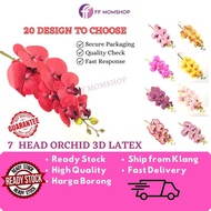 7 head 3D Latex Orchid Artificial Flower Bunga Orkid Hiasan Latex untuk Gubahan Bouquet Hantaran Decoration