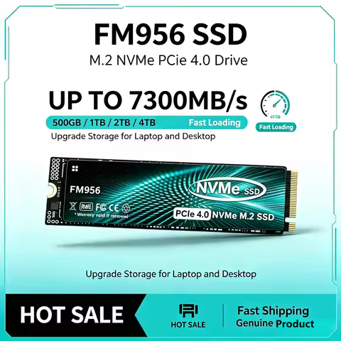 FM956 SSD M.2 NVMe Internal Solid State Drive High Speed 7300MB/s PCIe 4.0 Gaming Drive Works for PS