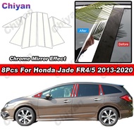 8Pcs Glossy Chrome Auto PC Material Mirror Effect Car Door Window Center Middle B C Pillar Post Colu