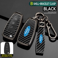 Sarung Kunci For Ford Territory Ranger T6 T7 WL Fiesta Everest Remote Metal Key Case Cover Carbon Fi