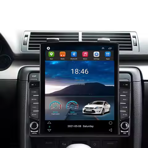 Tesla Type Android 14 For Audi A4 B6 B7 S4 B7 B6 RS4 SEAT Exeo 2008-2012 Car Radio Multimedia Video 