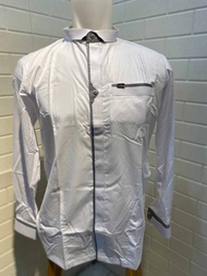 Baju Busana Muslim Pria Dewasa Alraz Warna Putih Polos Lengan Panjang Cuff