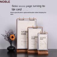 NOBLE Ads Display Stand, Wooden Holder Label Holder Menu Card Holder, Multipurpose Acrylic Loose lea