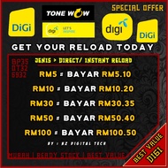Digi RM5 RM10 Topup Reload (Pin code &amp; Instant Direct Type) Tonewow To4 Recharge Murah Cheap Discount [Ready Stock]