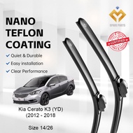 Kia Cerato K3 2nd Gen YD 2012 Premium Quality Japan Tech Car Wiper Accessories 14"+26" U Hook Free M