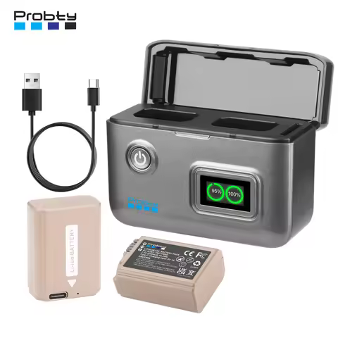 2200mAh NP-FW50 Battery USB-C Type 2200mAh For Sony ZV-E10 A6000 A6100 A6300 A6400 A6500 A7 A7 II A7