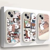 for iPhone 11 12 13 Mini Pro Max Liquid silicone TPU soft Case C104 We Bare Bears