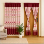 Aesthetic Patterned Drawstring Door Curtains Size 100 x 200 cm Latest Patterned Drawstring Window Cu