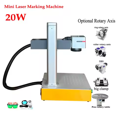 MAX 20W Jewelry Fiber Laser Marking Machine Support Lightburn Fiber Laser Metal Engraving Ezcad2 Rot
