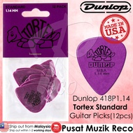 Dunlop 418P1.14 Tortex Standard 1.14mm Purple Guitar Pick Pack 12pcs 【MADE IN USA 】 Pemetik Gitar Akustik Elektrik Bass