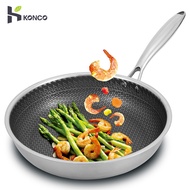 Konco 304 stainless steel  Non-stick Cooking Pots 26/28cm Frying flat Pan Gas Induction General Use Cooker Frying Pan  Kitchen Cookware