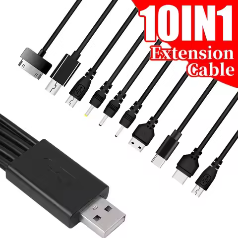 Universal Multi Pin Charger Cable 10 In1 Multifunction USB Adapter Data Transfer Wire Cord For Nokia