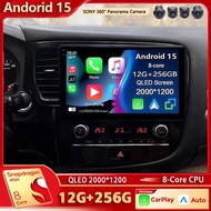 Android 15 For Mitsubishi Outlander 3 GF0W GG0W 2018-2021 2K QLED Android Car Radio Multimedia Video