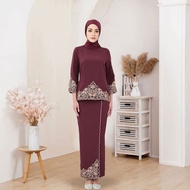 【ReadyStock】 Sulam Baju Kurung Muslimah Kebaya Nikah/Tunang Bridesmaid Kurung Baju Raya 2025 Sedondo