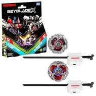 Beyblade X Transformers Collab Optimus Prime 4-60P vs Megatron 4-80B Multi-Pack Set with 2 Tops & 2 