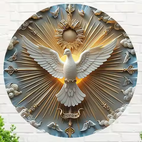 Christ The Spirit Dove Wall Art: Aluminum Metal Logo of Excellence, 3D Relief Beauty, Chinese Wall H