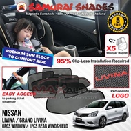 (5-Yrs Warranty) NISSAN GRAND LIVINA 2006 - 2022 SAMURAI SHADES Magnetic Sunshade Car Sun Shade