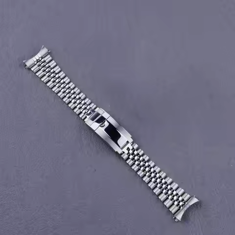 For Orient Kano Kamasu 22mm Silver Jubilee Solid Screw Link Hollow CurvedEnd WatchBand Bracelets wit