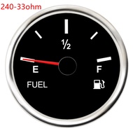 E-1เกจวัดระดับน้ำมันเชื้อเพลิง52มม./ตัวบอกระดับน้ำมัน2-F พร้อมแสงไฟสีแดงสำหรับอุปกรณ์เสริมรถยนต์เรือรถจักยานยนต์240-33ohm 0-190โอห์ม