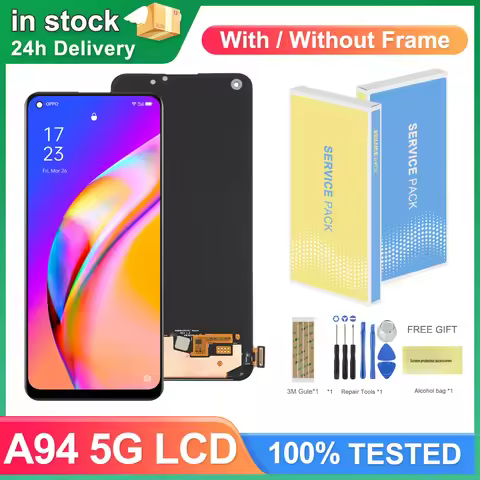 6.43" OPPO A94 5G Screen for OPPO A94 5G CPH2203 CPH2211 LCD Display Touch Screen with Frame Digitiz