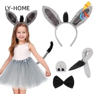 LIAOYING 4PCS Donkey Costume Set, Animal Funny Donkey Headband,  Tail Nose Bow Tie Donkey Ears Headb