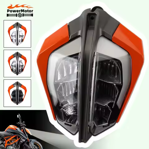 Motorcycle LED Headlight Fairing Headlamp For Duke 390 Dirt Pit Bike Head Light For KTM Duke 250 125