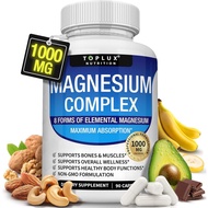 Compound Magnesium Supplement 8 Elements 1,000mg-Magnesium Glycinate, Magnesium Citrate, Magnesium C
