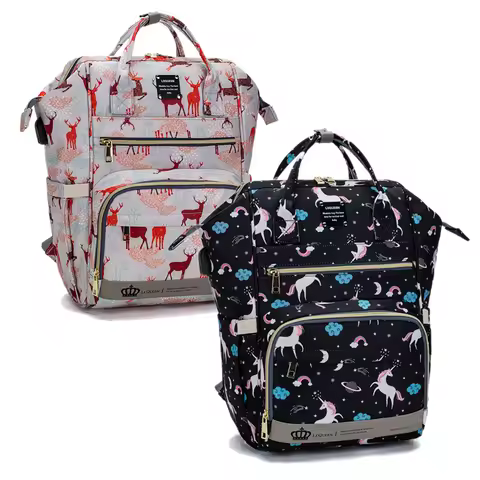 Original LEQUEEN Mommy Baby Diaper Bag Backpack For Stroller Large Capacity Waterproof Multi-pocket 
