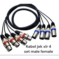 SNAKE CABLE 4 SET JEK XLR MALE TO JEK XLR FEMALE XLR Cable Snake Cable
