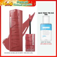 Son Bóng Maybelline 115 Peppy – Nâu Đào 4.2ml Superstay Vinyl Ink