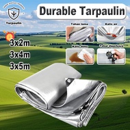 【COD】Silver Waterproof Heavy Duty Canopy Tarpaulin 2x3m, 3x4m, 3x5m - 20x20 Canvas Truck Cover with 
