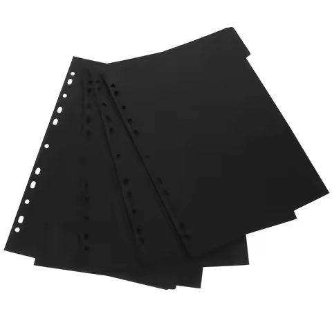 5Sheets Binder Index Dividers A4 Size Detachable Paper Separators for Notebooks Loose-Leaf Binders N