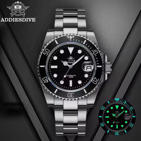 ADDIESDIVE Luxury Men's Automatic Watch 8215 Mechanical Watch BGW9 Luminous Sapphire Glass Diver's W