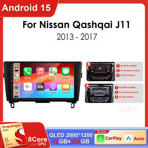2K Android 15 CarPlay wireless Android car smart car systems for Nissan Qashqai J11 X-Trail 3 T32 20