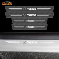 GTIOATO 4PCS Car Transparent Carbon Fiber Door Sill Protector Auto Threshold Strips Sticker Car Accessories For Mazda3 Mazda6 Mazda5 Mazda2 CX5 CX30 MX5 CX9 CX3 Axela Atenza