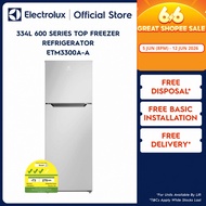 Electrolux ETM3300A-A 334L 600 Series Top Freezer Refrigerator, Silver 2-Door Fridge With 2 Years Wa