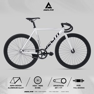 จักรยานฟิกเกียร์ เฟรมลูมิเนียม วงล้อ 700c วงล้ออลูมิเนียม ขอบสูง 50 mm. แฮนด์ Drop Bars ไซส์ 52 cm. 