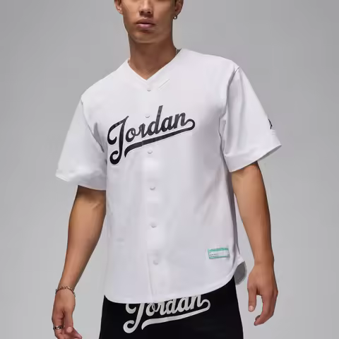 Nike Official JORDAN Men's Casual Loose V-Neck Cardigan Sport Short Sleeve FN4664-100