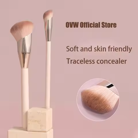 OVW Makeup Brushes Liquid Foundation Concealer Blending Blush Brush 2PCS Oblique Head Face Contour P