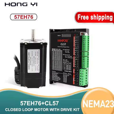 57EH76+CL57 drive sets 4.0A 2.2N.m NEMA 23 Closed Loop moto 57CME22 DC-20-50v Servo Driver for CNC m