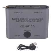 Bi Directional USB C Switch Splitter 8K USB C Switcher KVM 8K 60Hz 4K 144Hz Video for Multiple Sourc