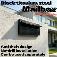 Aluminium Alloy Mailbox Wall Mounted Outdoor Letter Post Mail Box Peti Surat Self Assembly DIY