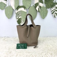 《荃灣實體店》HERMES PICOTIN 22 大象灰銀扣菜籃子 Y Stamp 全套有單
