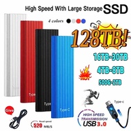 ☈❀♝ NEW Portable Original SSD M2 External Hard Drive 1TB 30TB 64TB 128TB Flash Drive USB3.1 Interface Solid State Drives for Laptops