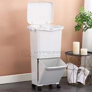 SUPERACK Modern Garbage Bin Recycle Bin Rubbish Bin Trash Bin Wet and Dry Tong Sampah