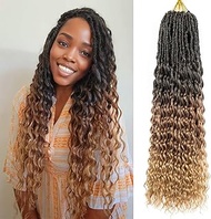 30 Inch Goddess Locs Crochet Hair 8 Packs New Soft Faux Locs Crochet Braids Deep Wave Pre Looped Hai