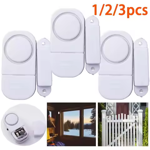 1/2/3pcs Doors and Windows Alarm Home Safety Anti-theft Wireless Door Magnetic Sensor Volume Refrige