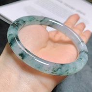 冰種 天然翡翠 緬甸 A玉 玉鐲 • 冰種墨花翡翠圓鐲