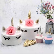 🇸🇬 Unicorn Horn Ears Party Cake Decoration Girl Kids Princess Fairytale 18th 21st 1st Birthday Full 