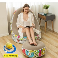 Portable Inflatable Lounge sofa Chair Lazy Sofa Footrest Foldable Lazy Chair  Camping Folding Air  Couch Sofa Foot Stool